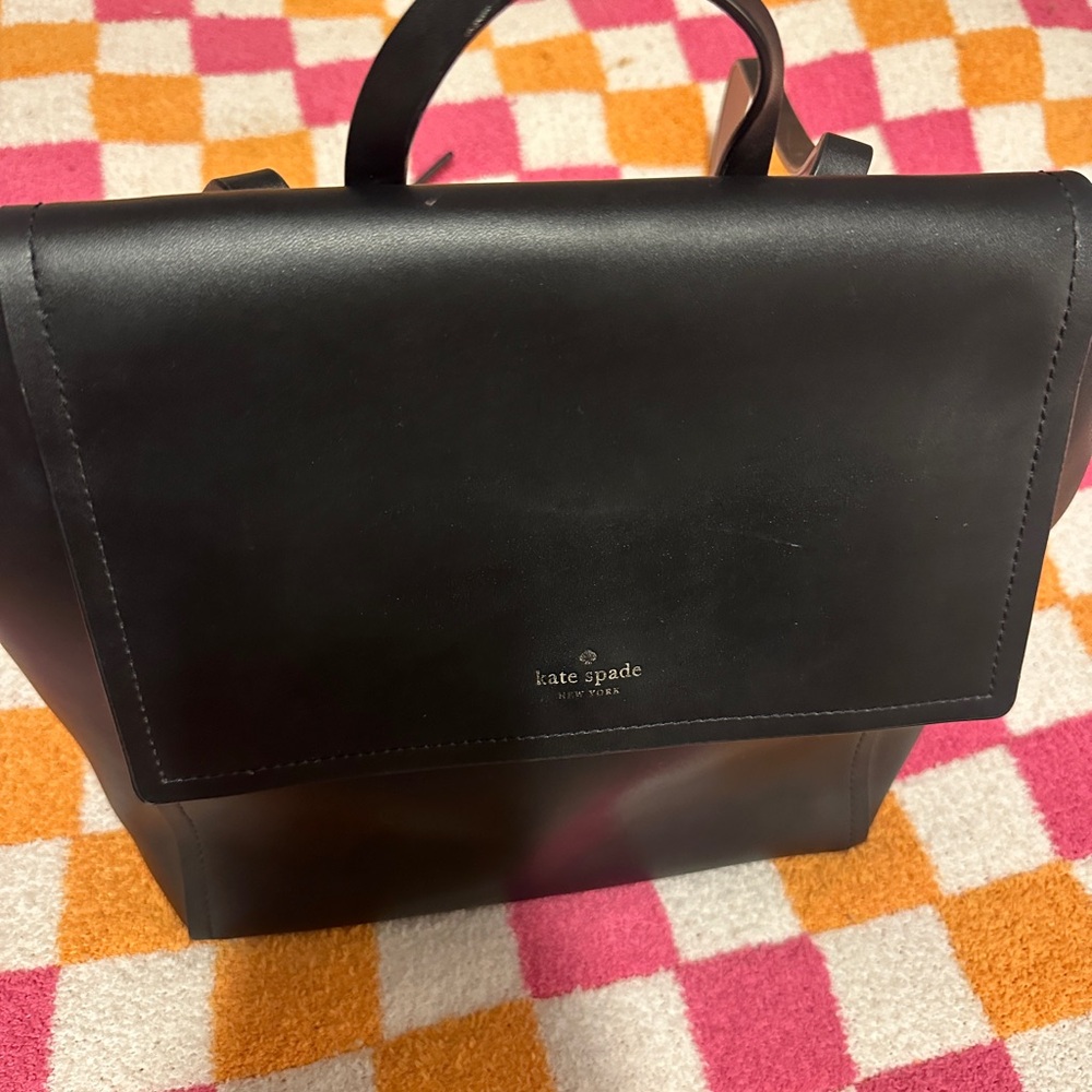 Kate Spade Black Leather Backpack